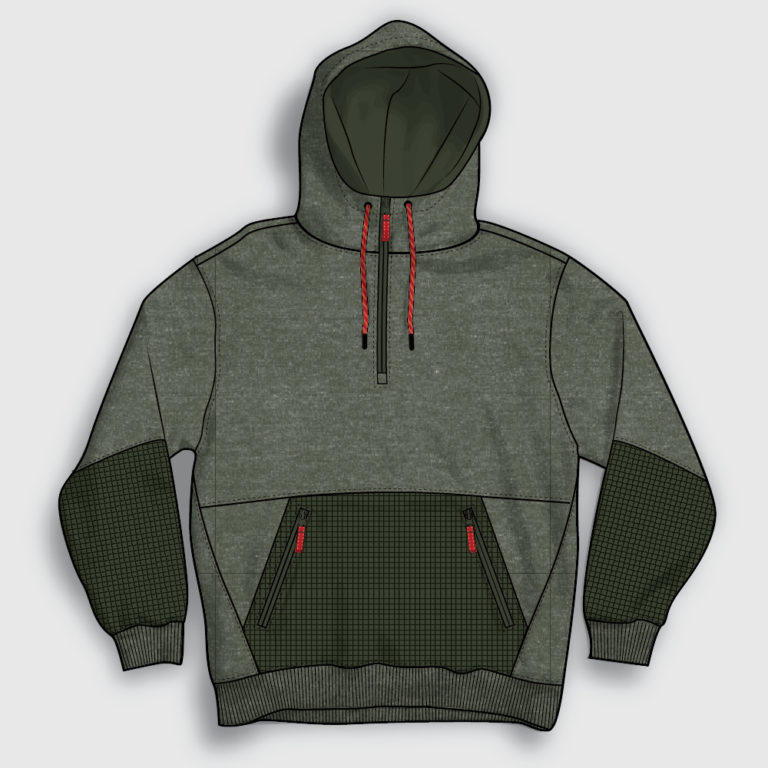 Fleece funnel hoodie